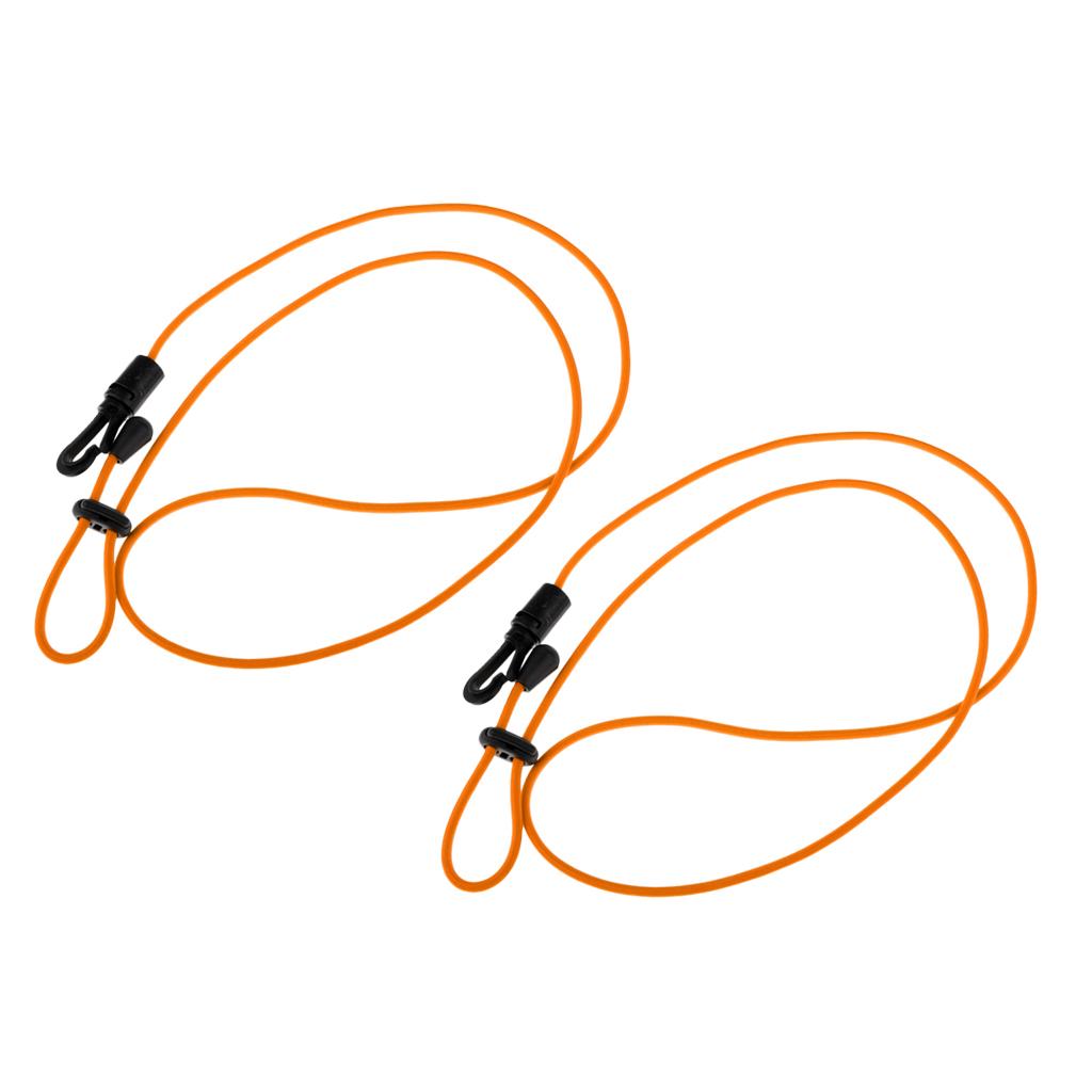 2 Pieces Safety Kayak Paddle Leash Fishing Rod Cord Orange