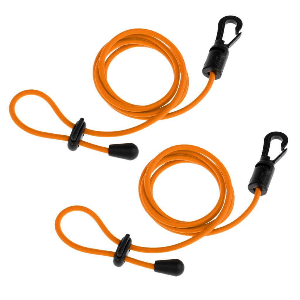 2 Pieces Safety Kayak Paddle Leash Fishing Rod Cord Orange