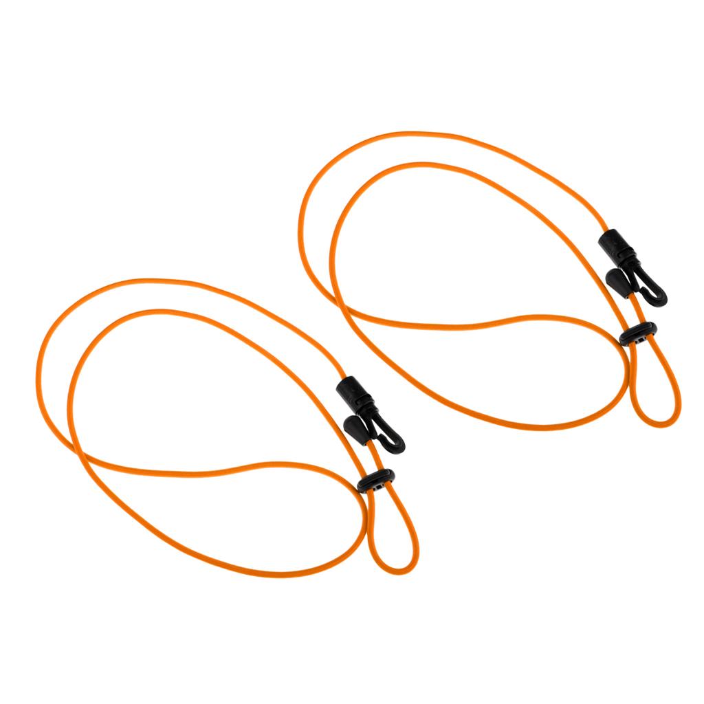 2 Pieces Safety Kayak Paddle Leash Fishing Rod Cord Orange