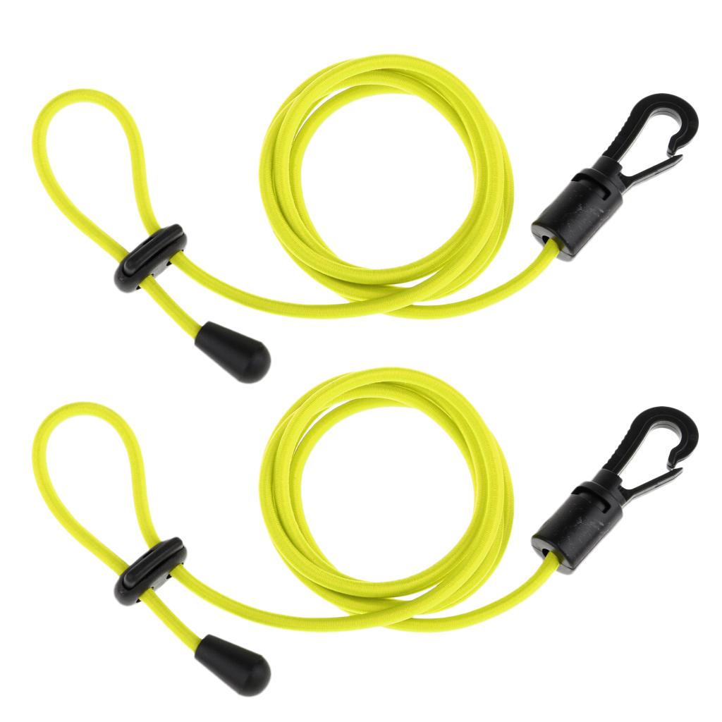 2 Pieces Safety Kayak Paddle Leash Fishing Rod Cord Fluorescent Yellow