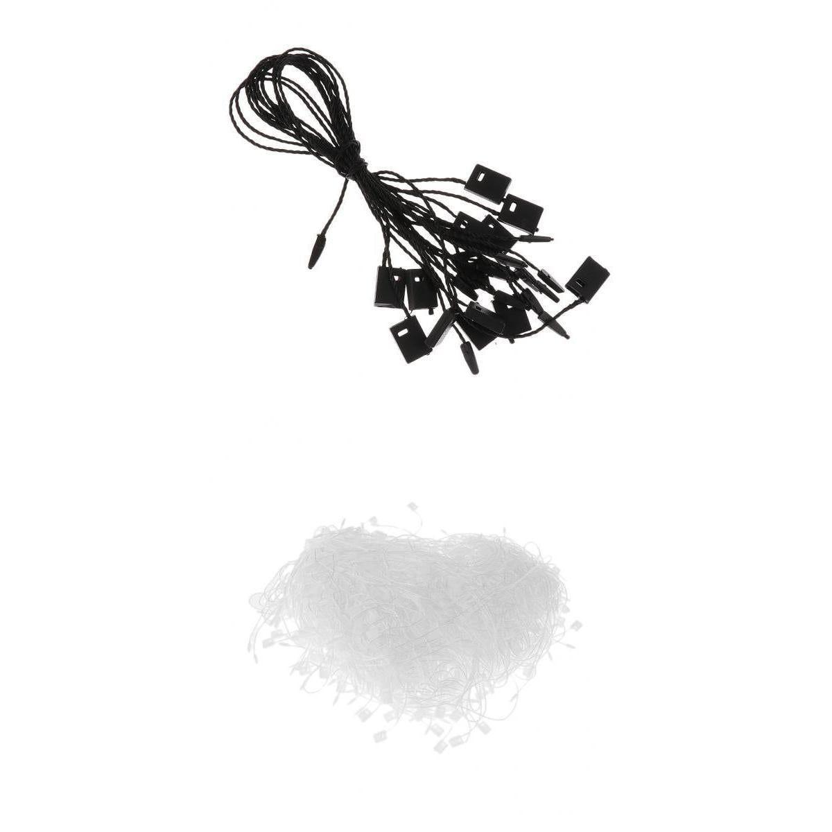2000x Clothing Hang Tag String Fastener Labeling Tagging Square Black/ White