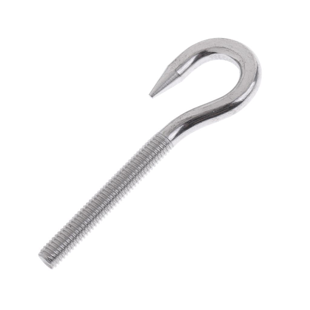 2 Pieces 304 Stainless Steel Threaded Screw Hook Eye Bolt Boat Parts M4 M5