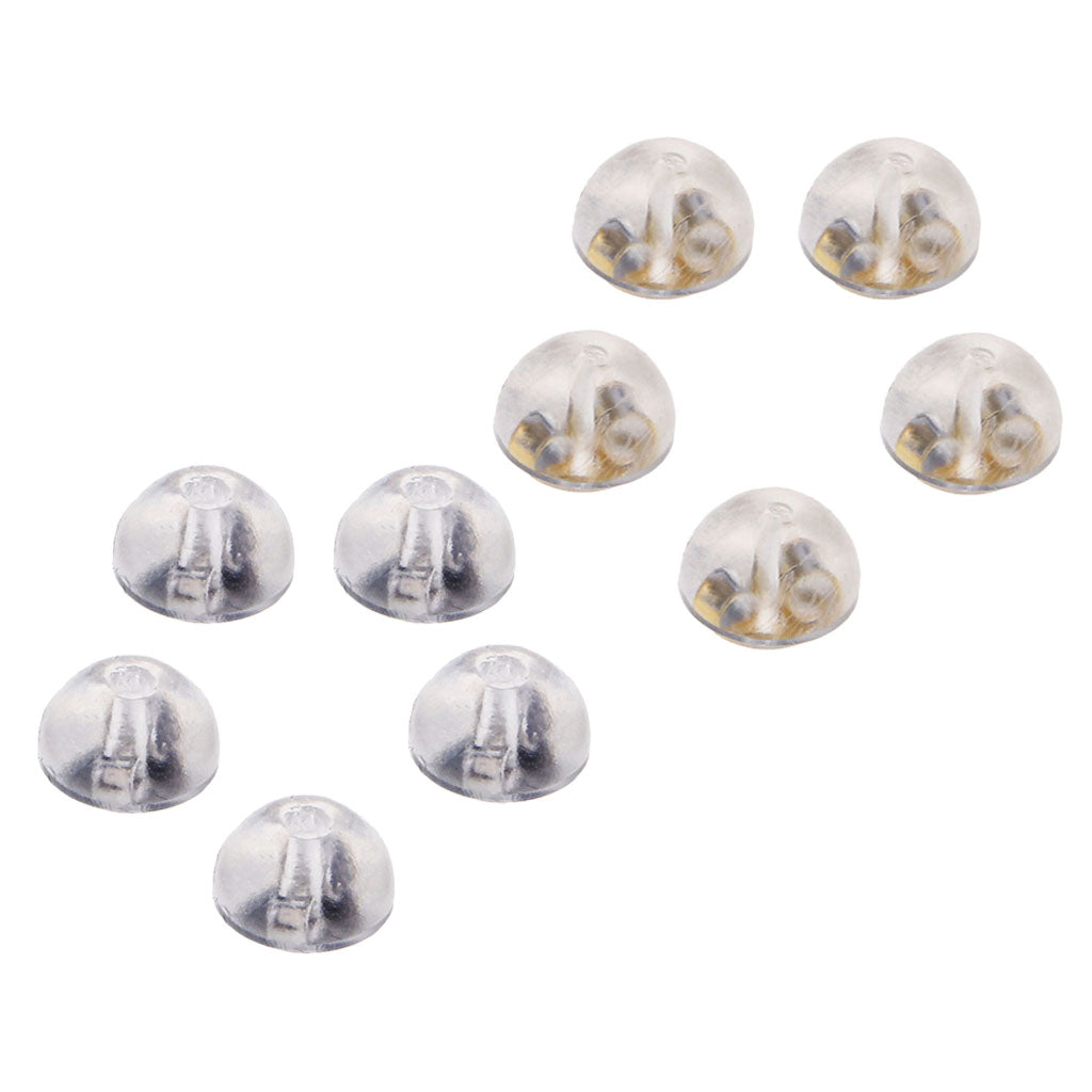 10 Pairs Earring Backs Soft Clear Silicone Small Metal Spacers DIY Findings