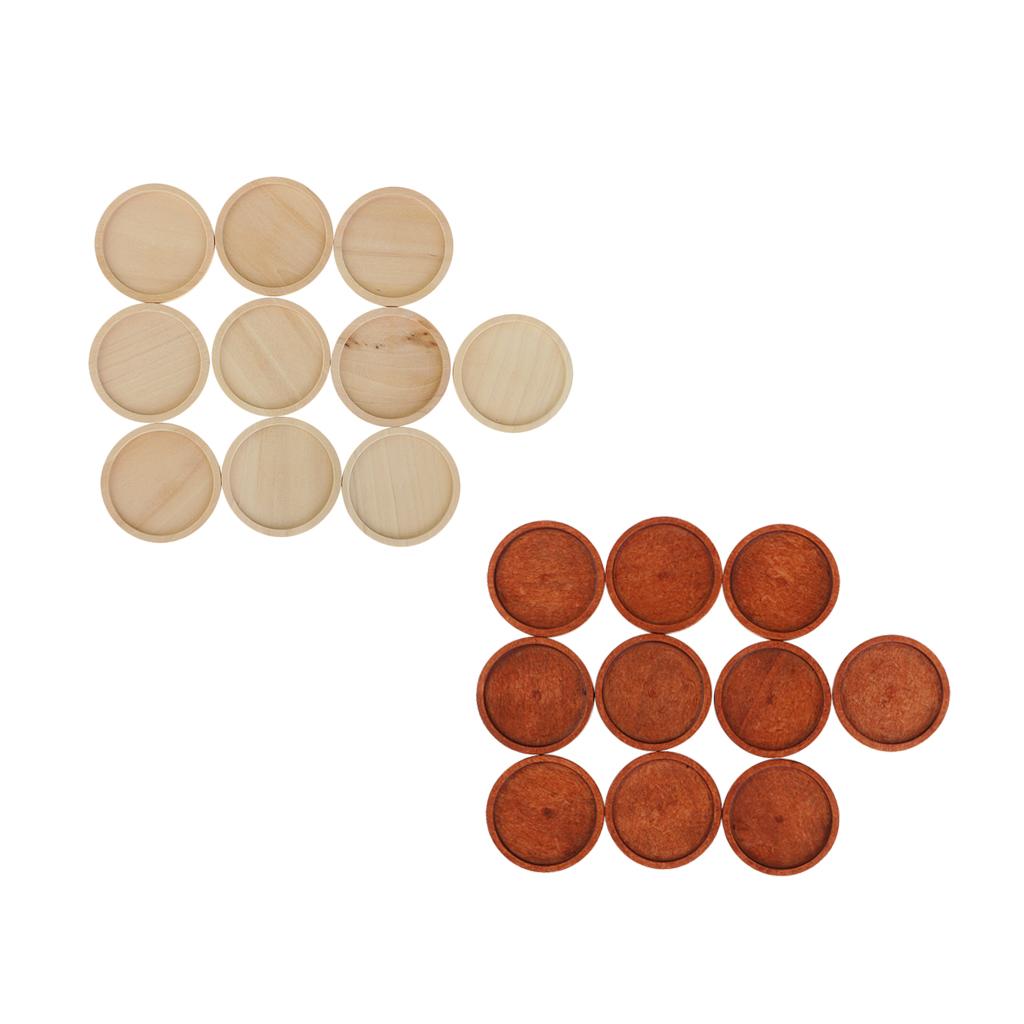 20 Pieces Wooden Stone Base Blank Round Charms Cabochon Settings Base 30mm