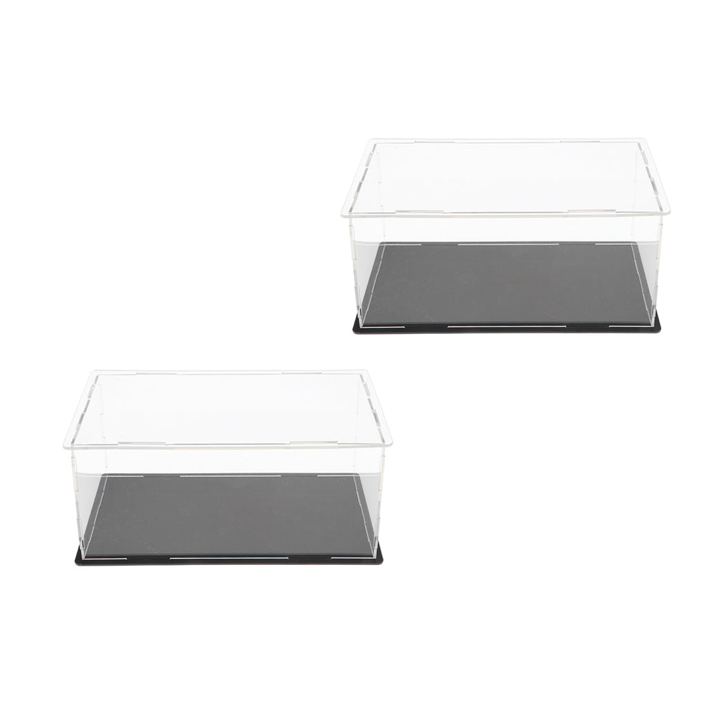 2pcs Clear Acrylic Display Box Case Model Figure Display Dustproof 20x12x9cm