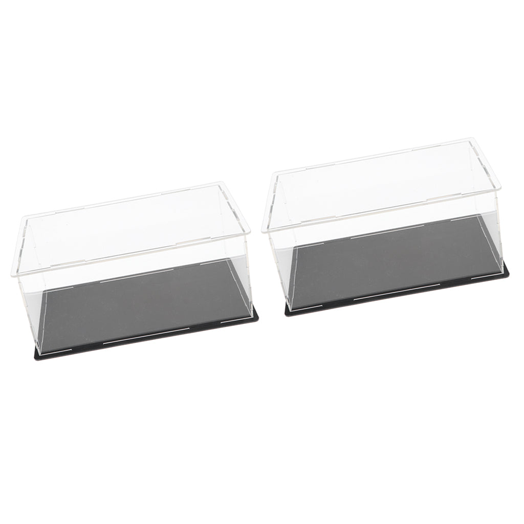 2pcs Clear Acrylic Display Box Case Model Figure Display Dustproof 20x12x9cm