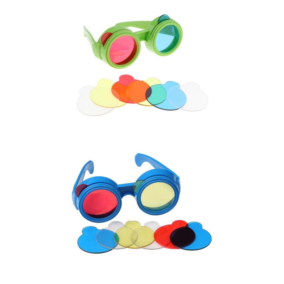 2 set Trichromatic Glasses Optical Science Experiment Physics Education Toy