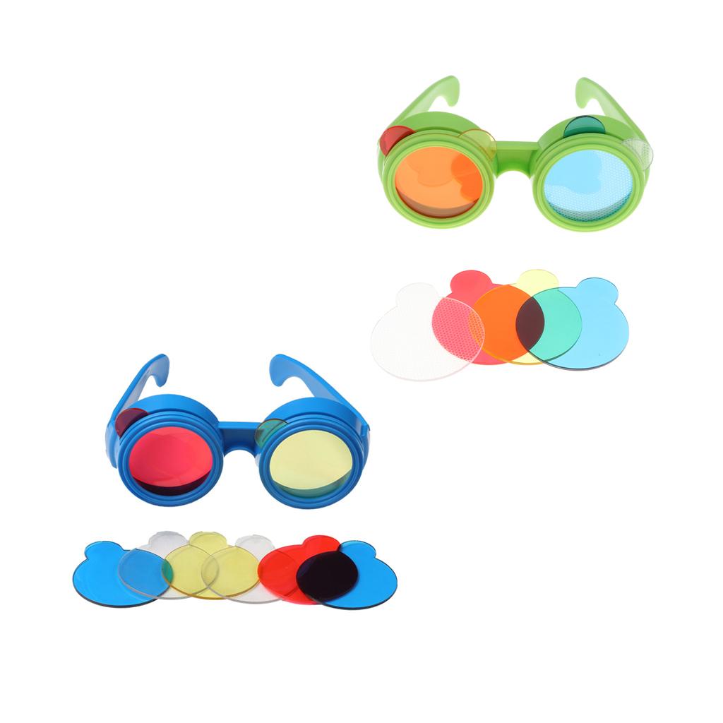 2 set Trichromatic Glasses Optical Science Experiment Physics Education Toy