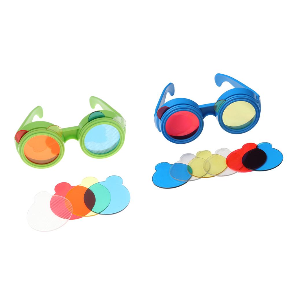2 set Trichromatic Glasses Optical Science Experiment Physics Education Toy