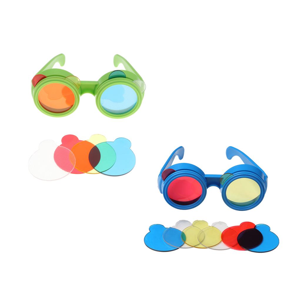 2 set Trichromatic Glasses Optical Science Experiment Physics Education Toy
