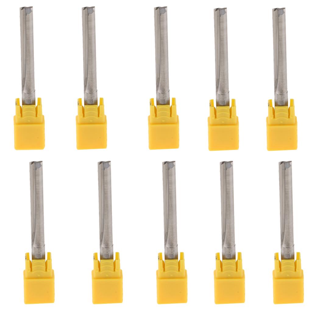 10x60mm Shank Double Flutes CNC Router Bits Straight Engraving Cutters 42mm