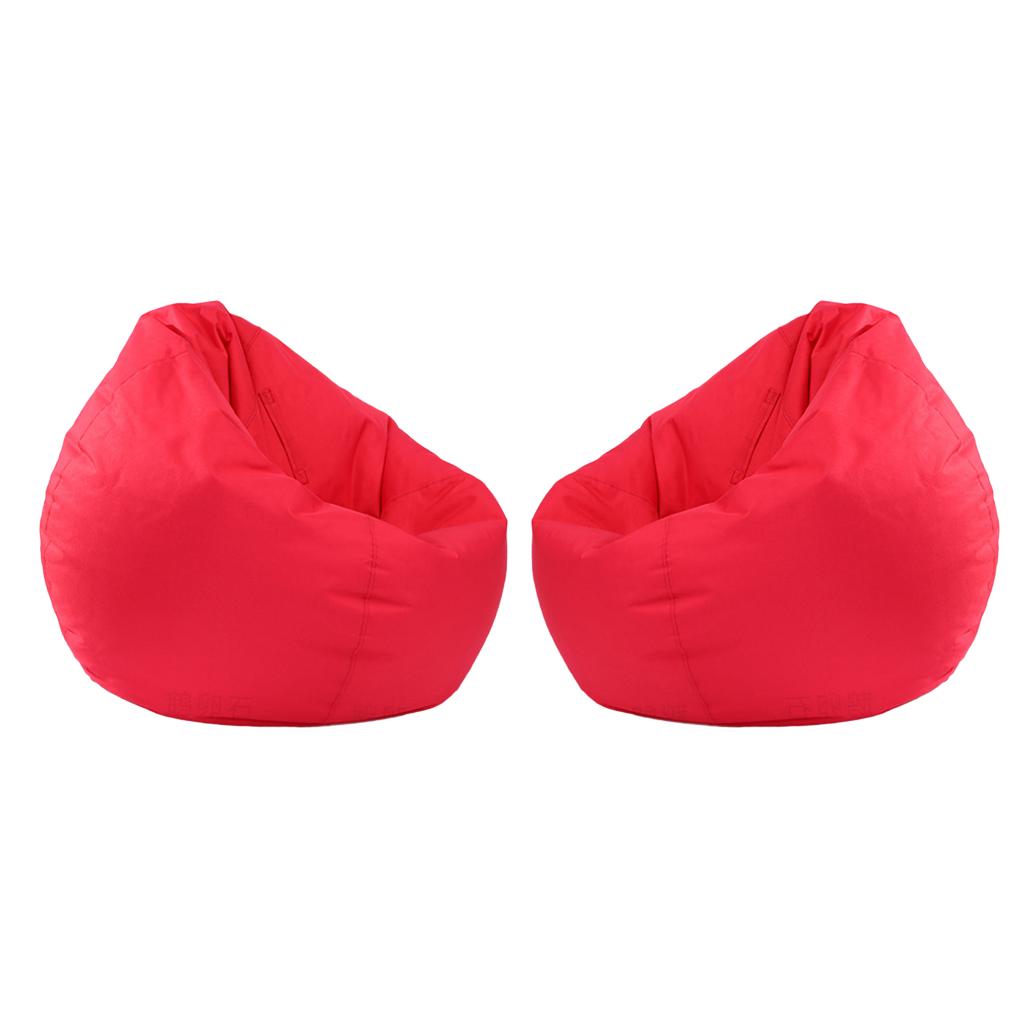2 Pieces Waterproof Stuffed Animal Storage Bean Bag Cover Red