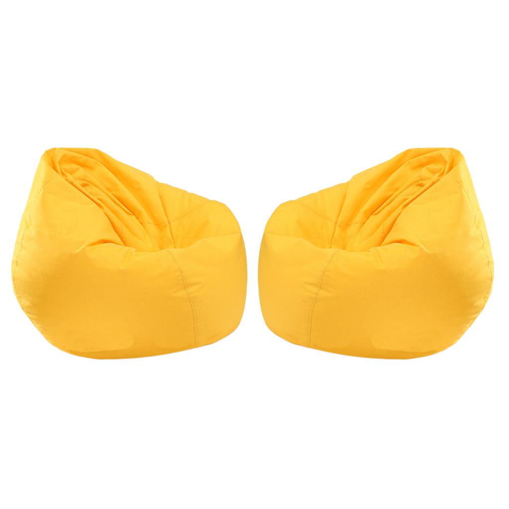 2 Pieces Waterproof Stuffed Animal Storage Bean Bag Cover Yellow