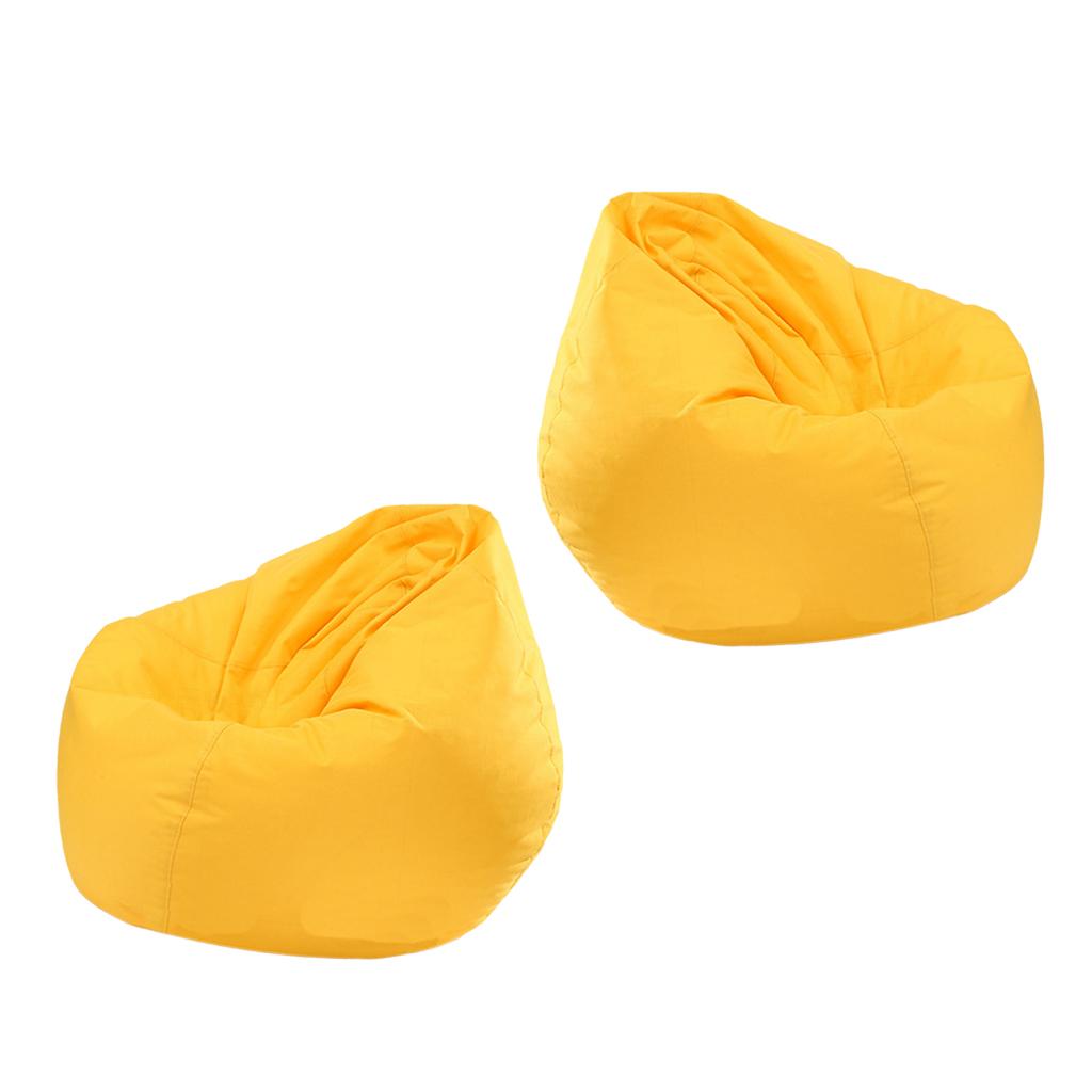 2 Pieces Waterproof Stuffed Animal Storage Bean Bag Cover Yellow