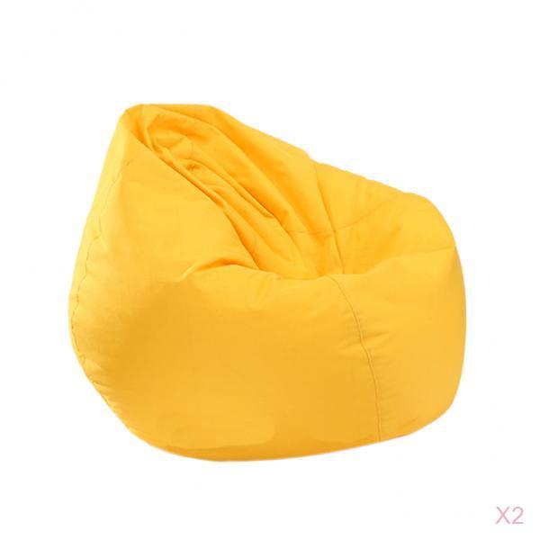2 Pieces Waterproof Stuffed Animal Storage Bean Bag Cover Yellow