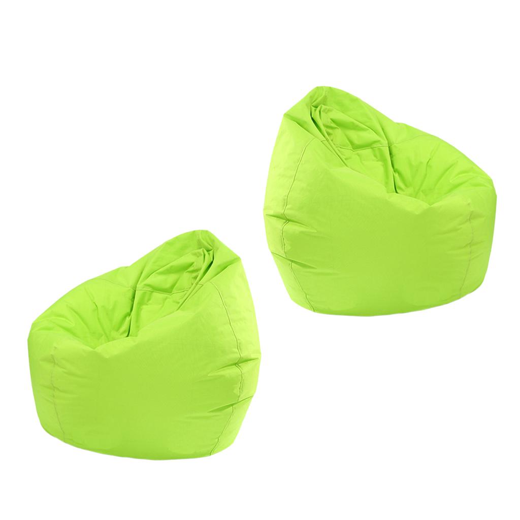 2 Pieces Waterproof Stuffed Animal Storage Bean Bag Cover Green