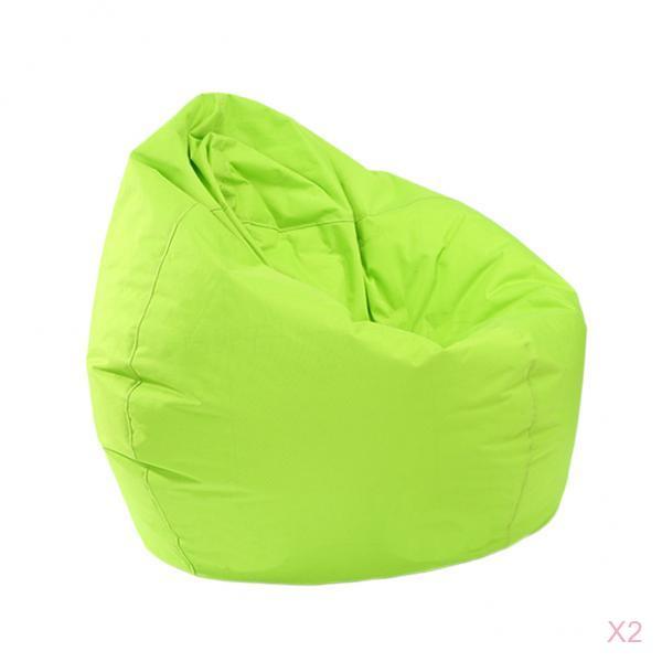 2 Pieces Waterproof Stuffed Animal Storage Bean Bag Cover Green