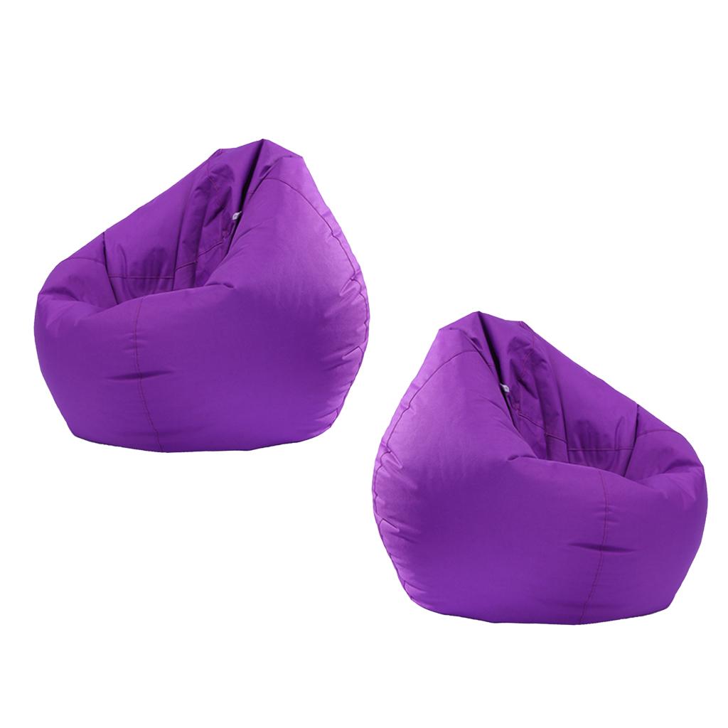 2 Pieces Waterproof Stuffed Animal Storage Bean Bag Cover Purple