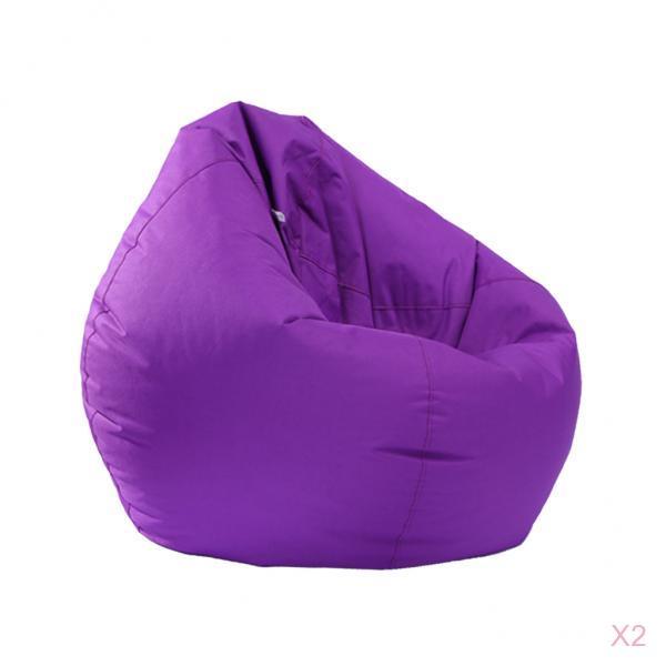 2 Pieces Waterproof Stuffed Animal Storage Bean Bag Cover Purple