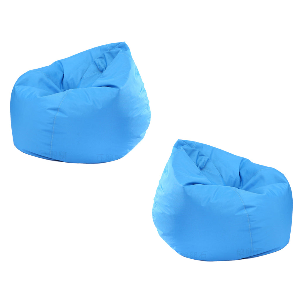 2 Pieces Waterproof Stuffed Animal Storage Bean Bag Cover Sky Blue