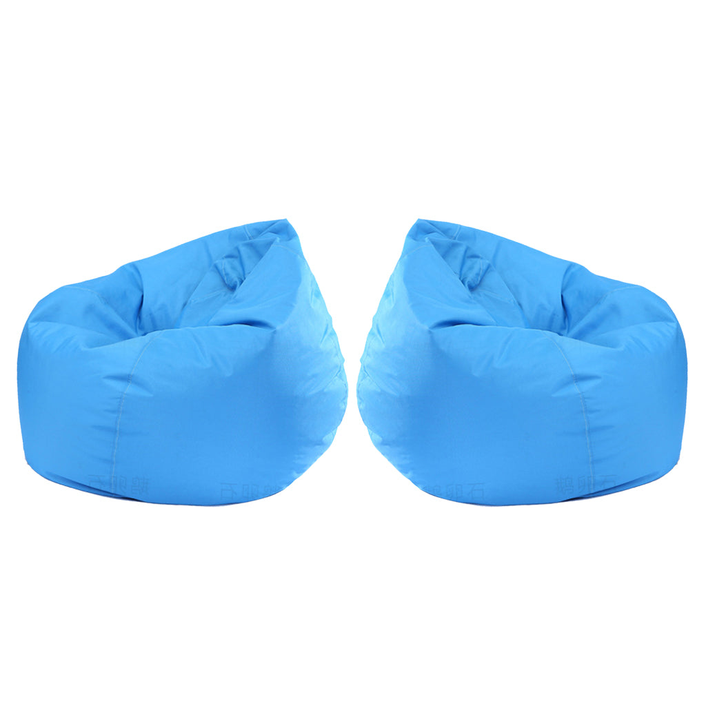 2 Pieces Waterproof Stuffed Animal Storage Bean Bag Cover Sky Blue