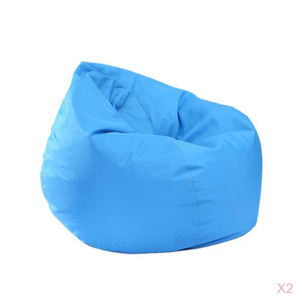 2 Pieces Waterproof Stuffed Animal Storage Bean Bag Cover Sky Blue