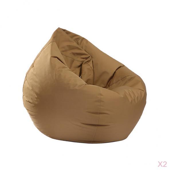 2 Pieces Waterproof Stuffed Animal Storage Bean Bag Cover Coffee