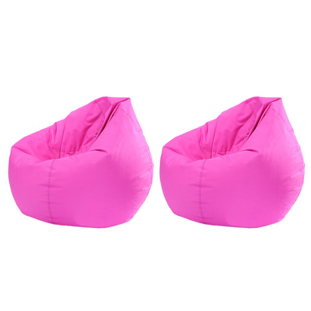 2 Pieces Waterproof Stuffed Animal Storage Bean Bag Cover Hot Pink