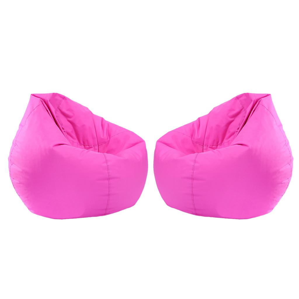 2 Pieces Waterproof Stuffed Animal Storage Bean Bag Cover Hot Pink