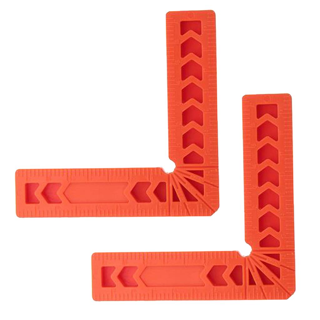 2x 90 Deg L Shape Square Right Angle Clamps Corner Clamping Ruler Plastic