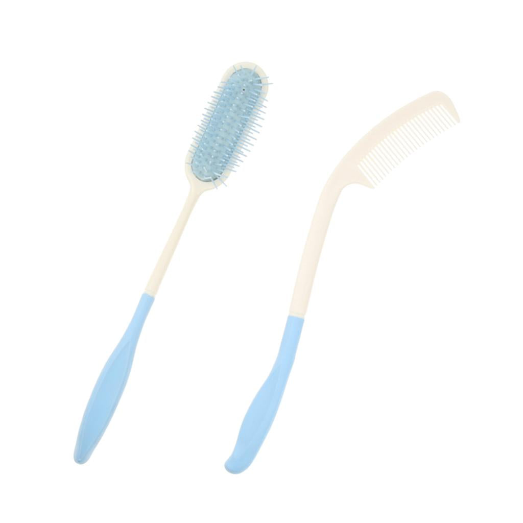 2 Pieces Long Reach Handheld Hair Comb Hairbrush Tool for Elderly Arthritis