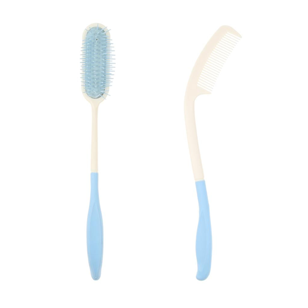 2 Pieces Long Reach Handheld Hair Comb Hairbrush Tool for Elderly Arthritis
