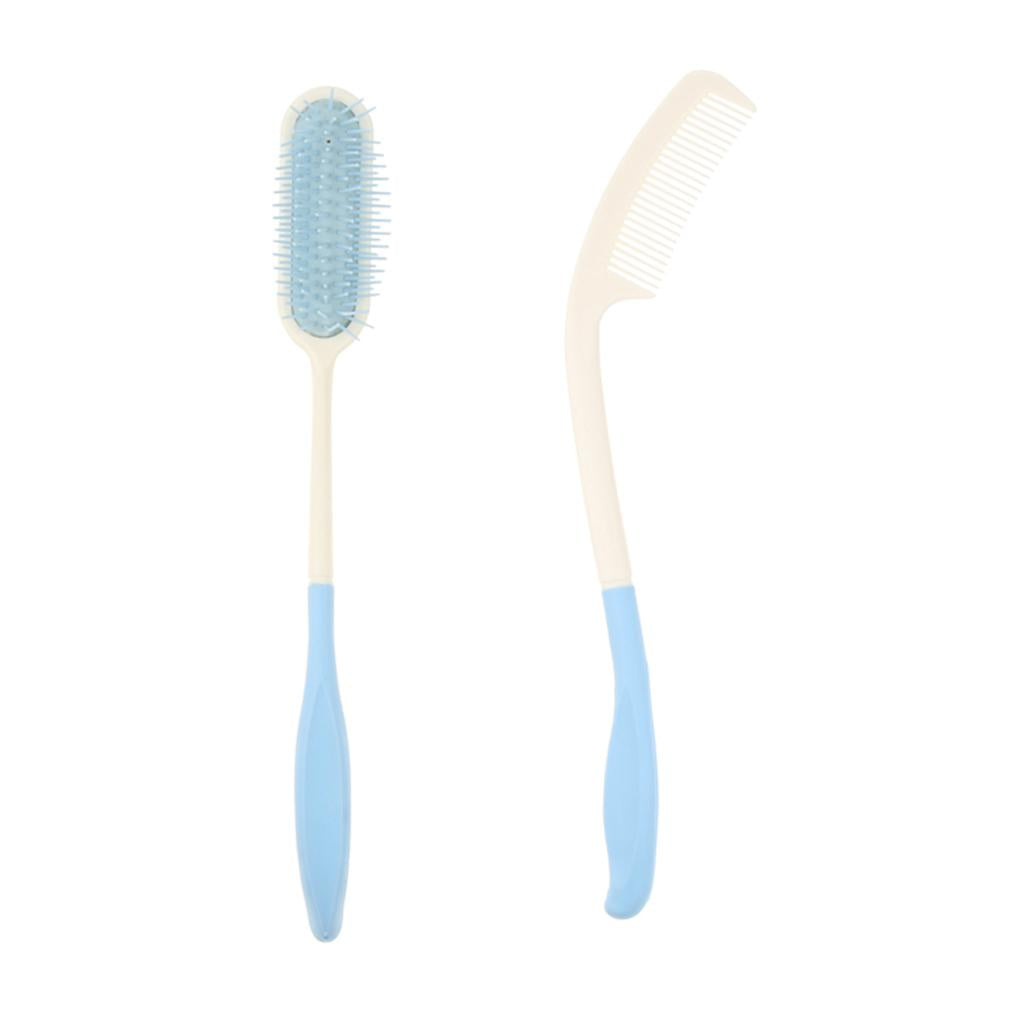 2 Pieces Long Reach Handheld Hair Comb Hairbrush Tool for Elderly Arthritis
