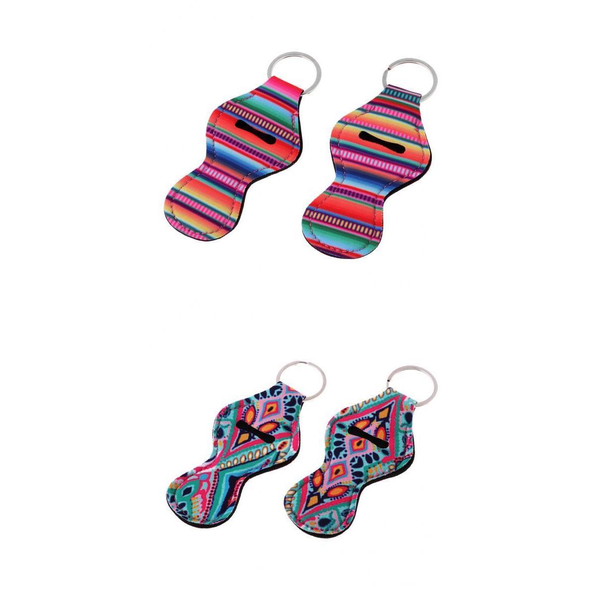 2 Pair Colorful Handy Lip Balm Holder Key Chain Gifts for Kids and Adults