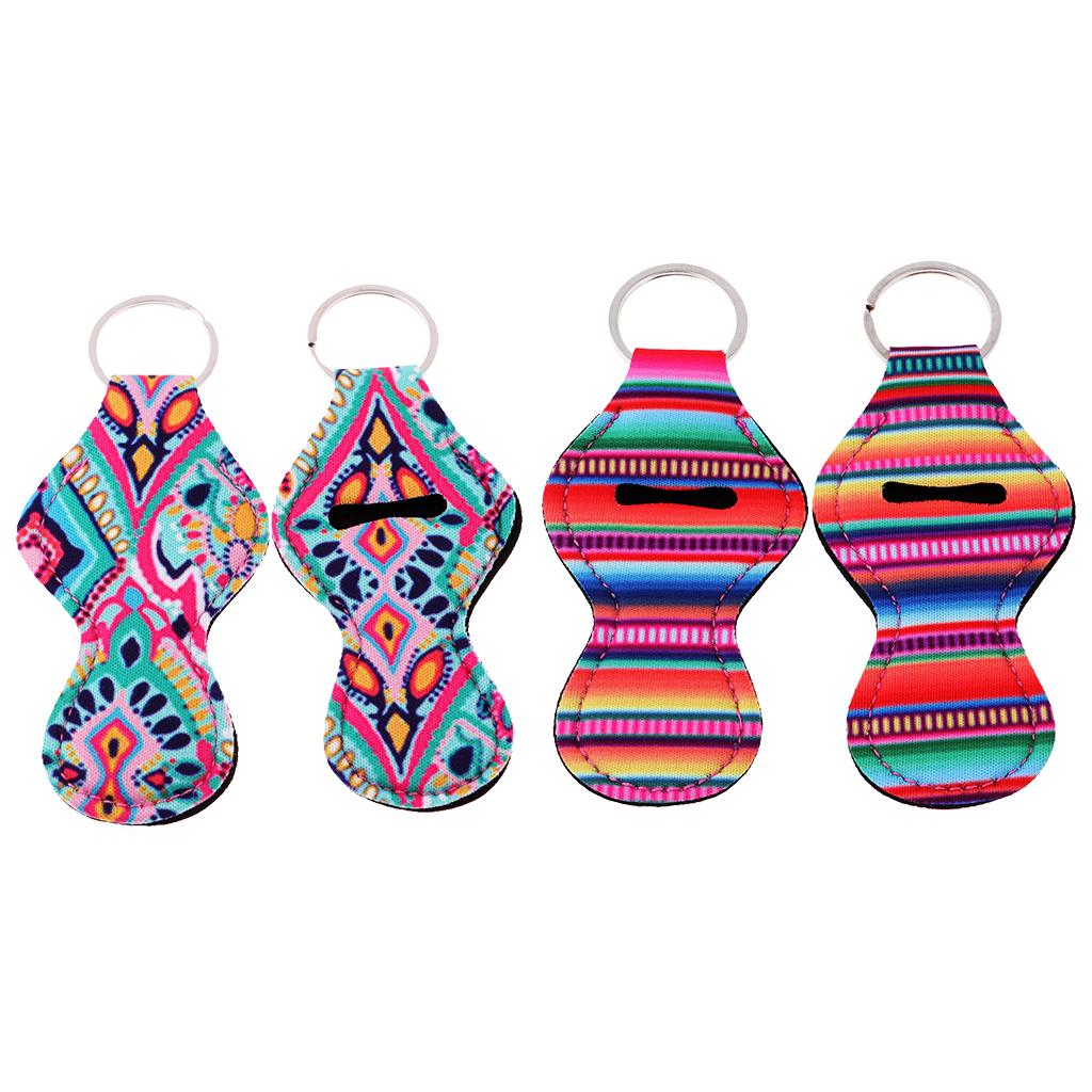 2 Pair Colorful Handy Lip Balm Holder Key Chain Gifts for Kids and Adults