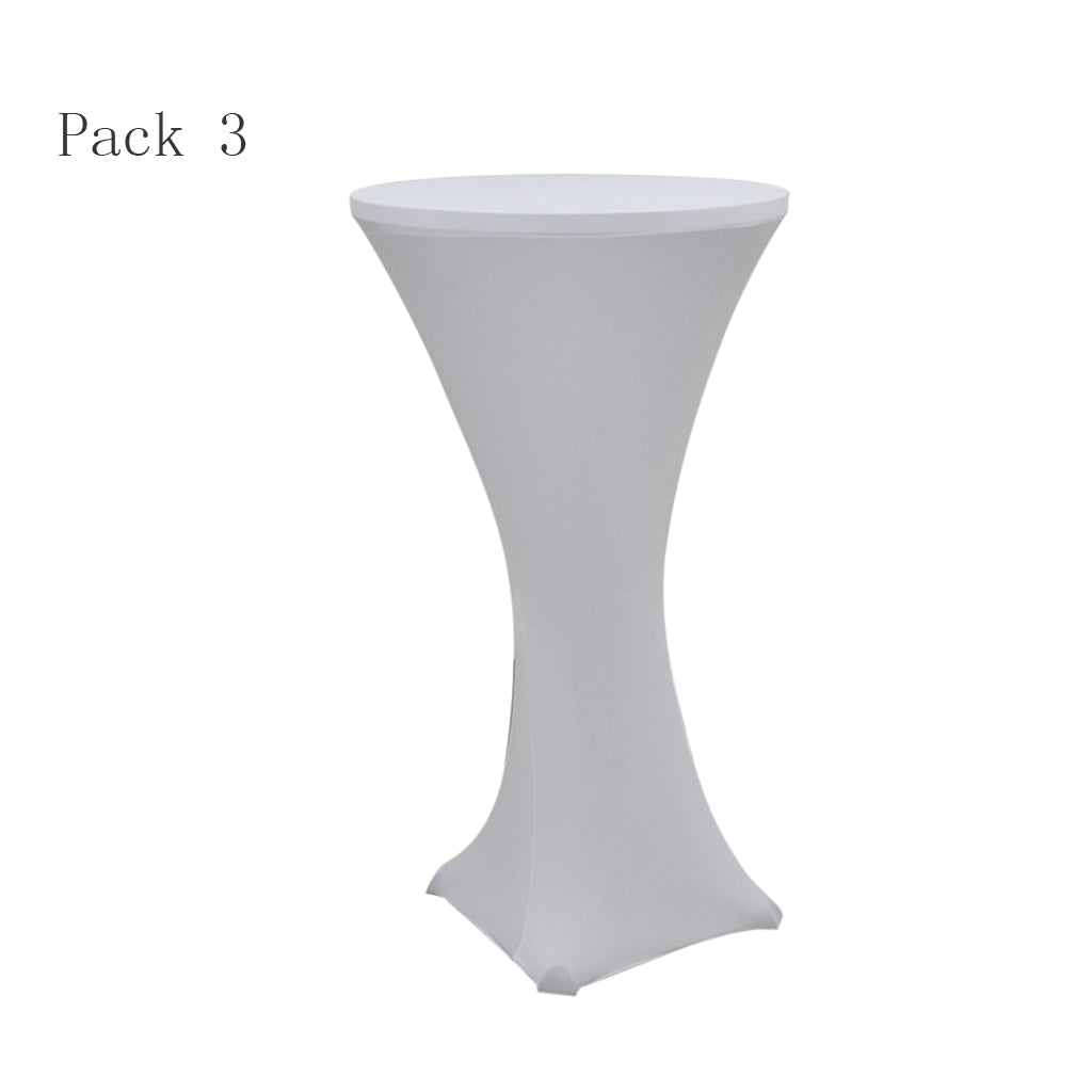 3pcs Stretch Cocktail Poseur Dry Bar Spandex Table Cover Cloth Decor White