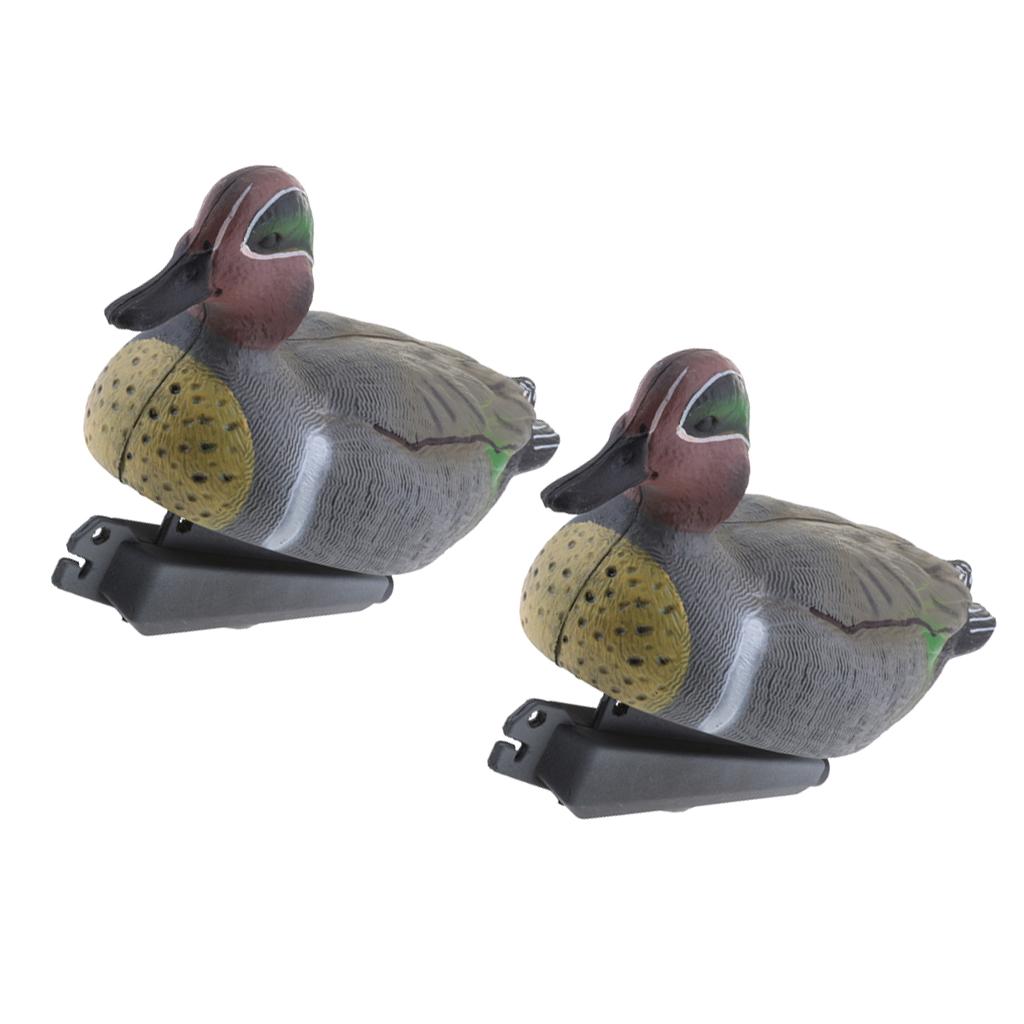 2x Water Floating Animal Ornament Hunting Decoy Yard Scarecrow 31cm Drake