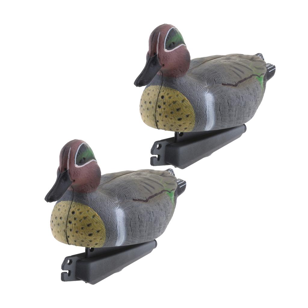 2x Water Floating Animal Ornament Hunting Decoy Yard Scarecrow 31cm Drake