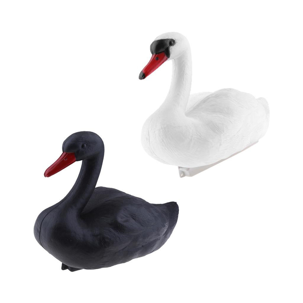 2x Plastic Floating Swan Decoy Hunting Fishing Garden Scarer Scarecrow Decor