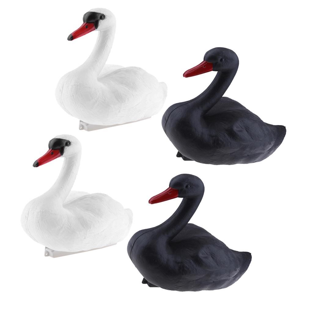 4x Plastic Floating Swan Decoy Hunting Fishing Garden Scarer Scarecrow Decor