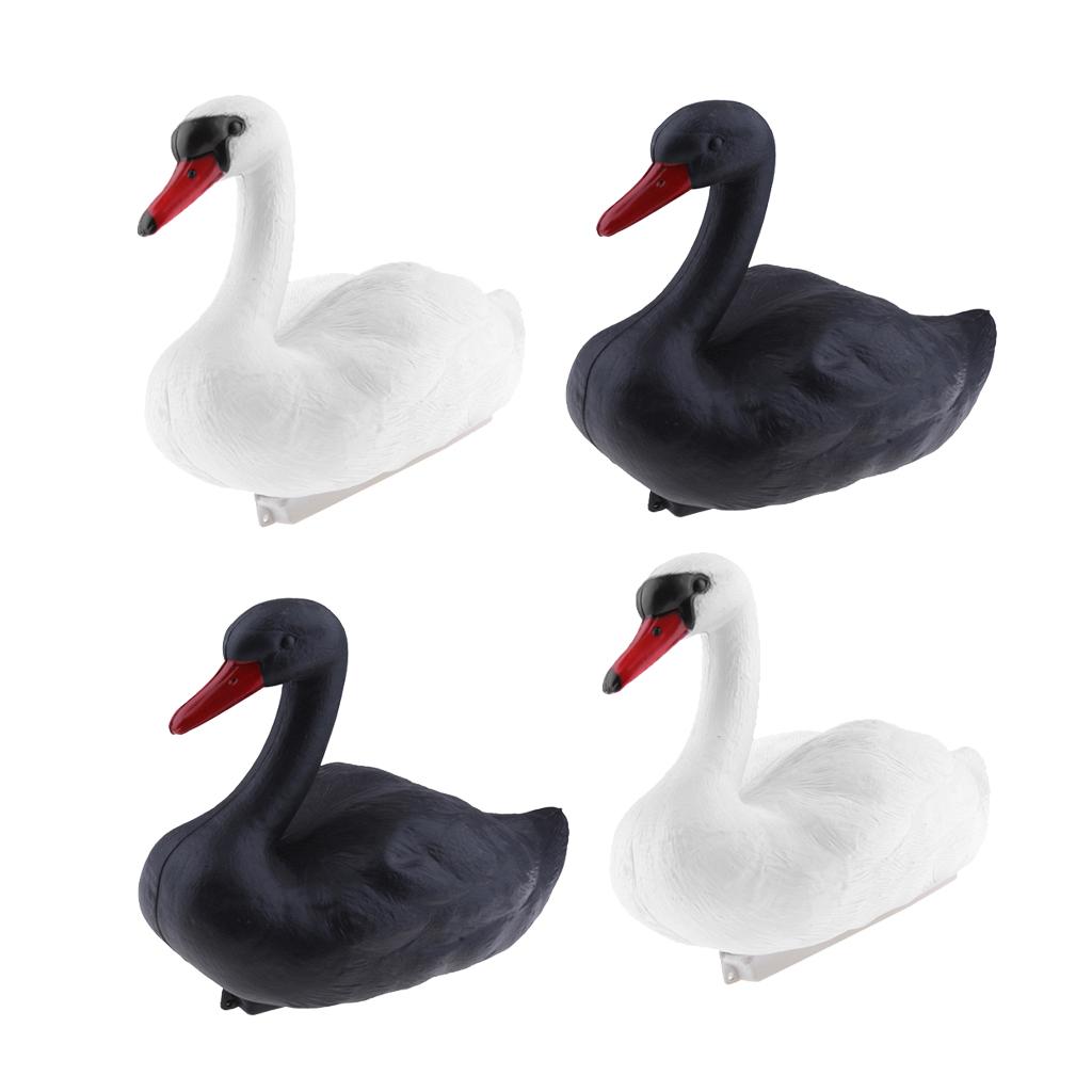 4x Plastic Floating Swan Decoy Hunting Fishing Garden Scarer Scarecrow Decor