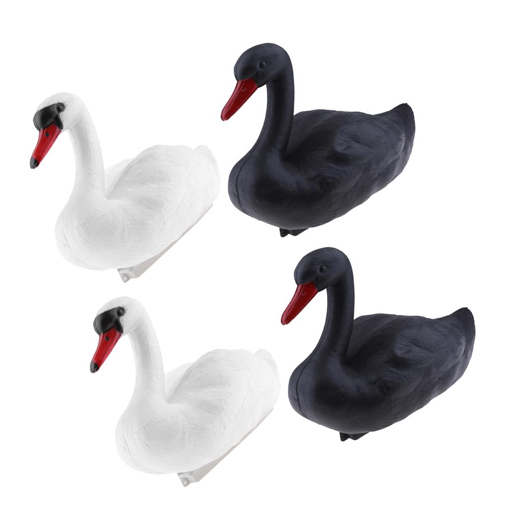 4x Plastic Floating Swan Decoy Hunting Fishing Garden Scarer Scarecrow Decor