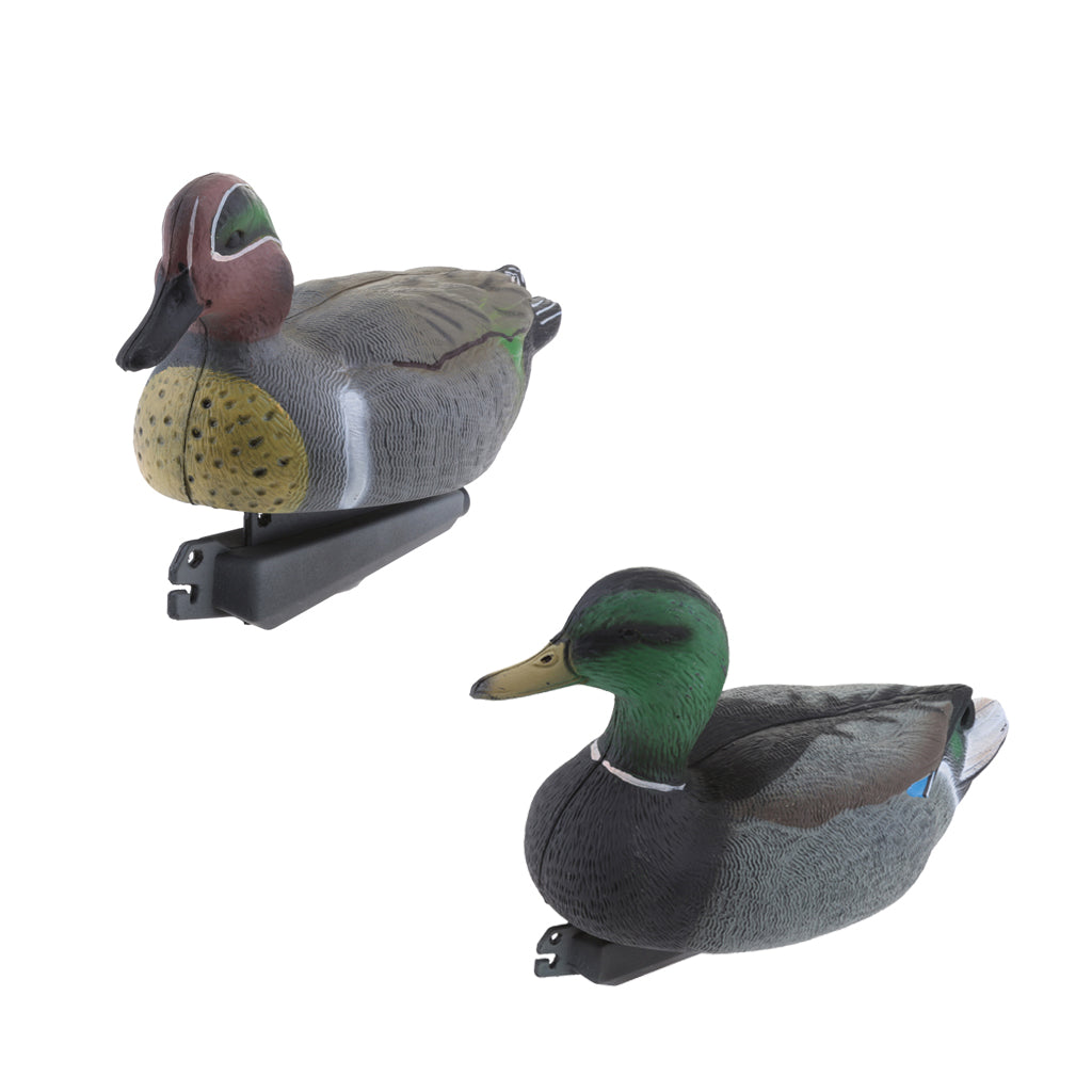 2x Floating Animal Ornament Hunting Decoy Yard Scarecrow 31cm & 35cm Drake