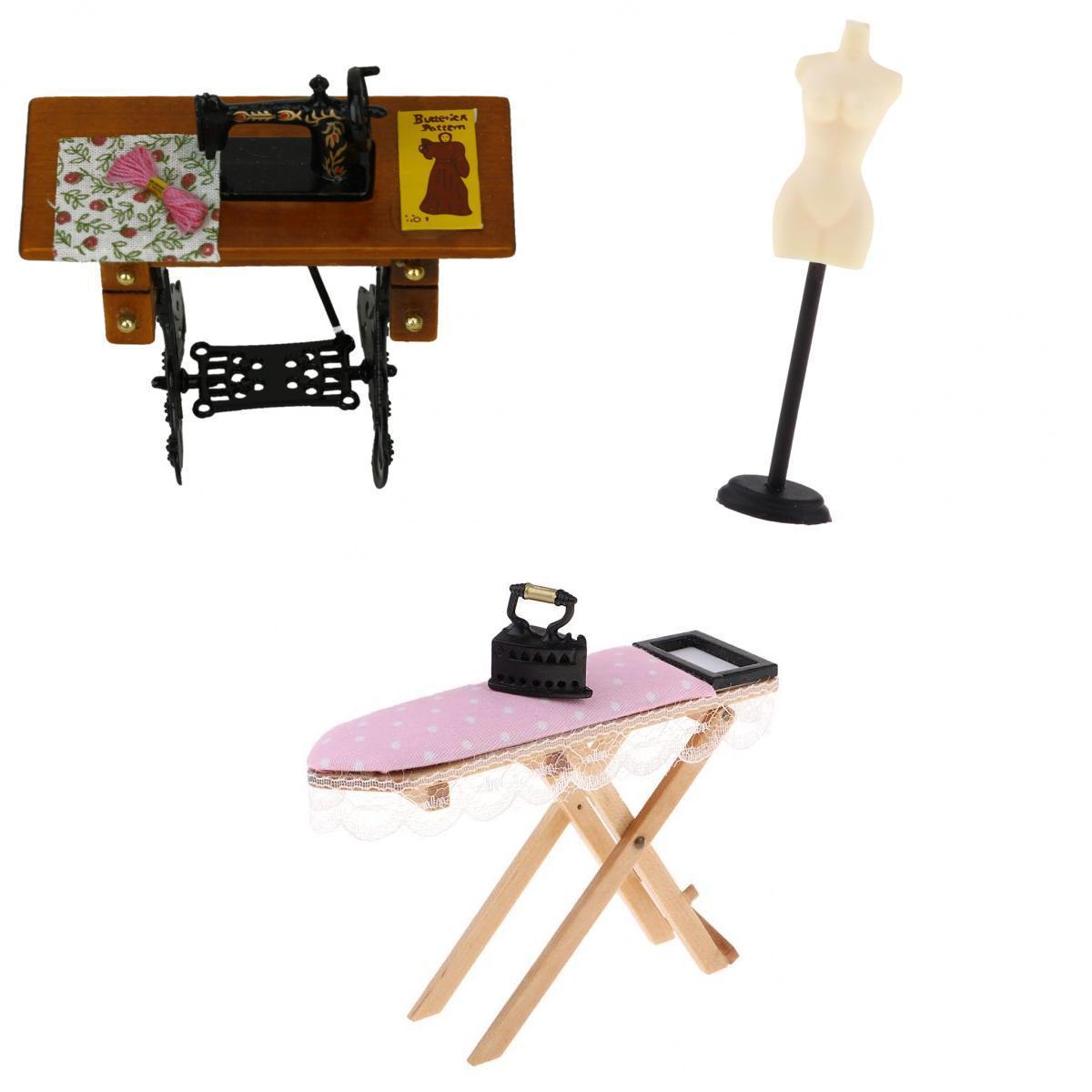 3pcs 1/12 Dollhouse Miniature Furniture Accs and Mannequin Model Stand Decor