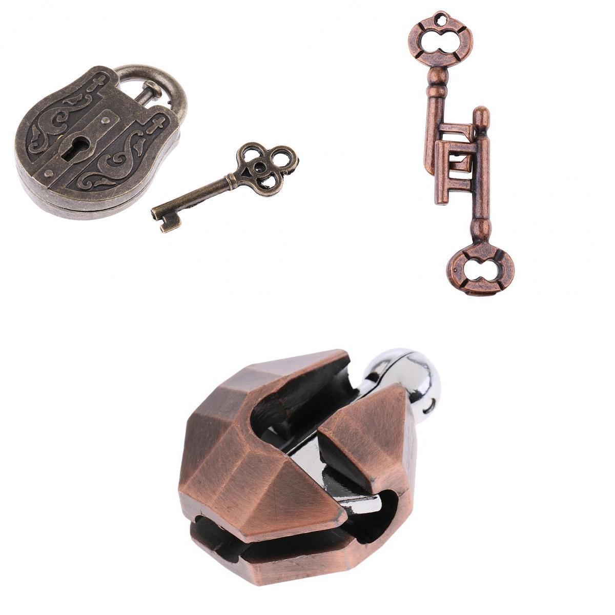 4pcs Lock Puzzle Brain Teaser IQ Test Educational Toys for Adults Children