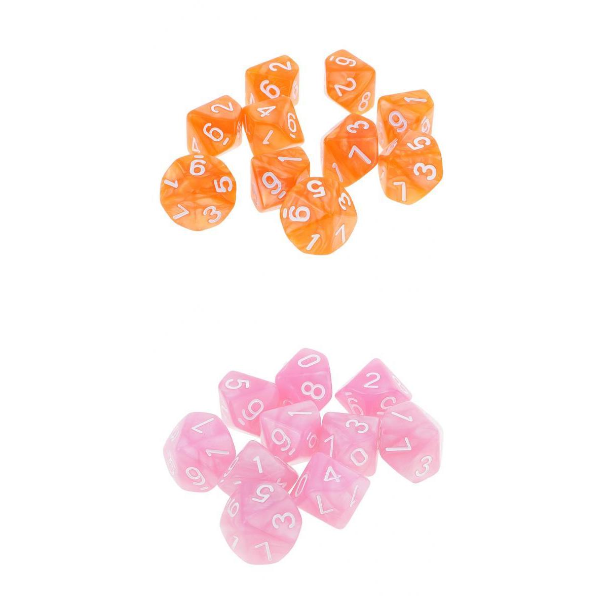 20pcs 10 Sided Dice D10 Polyhedral Dice for Dungeons and Dragons RPG
