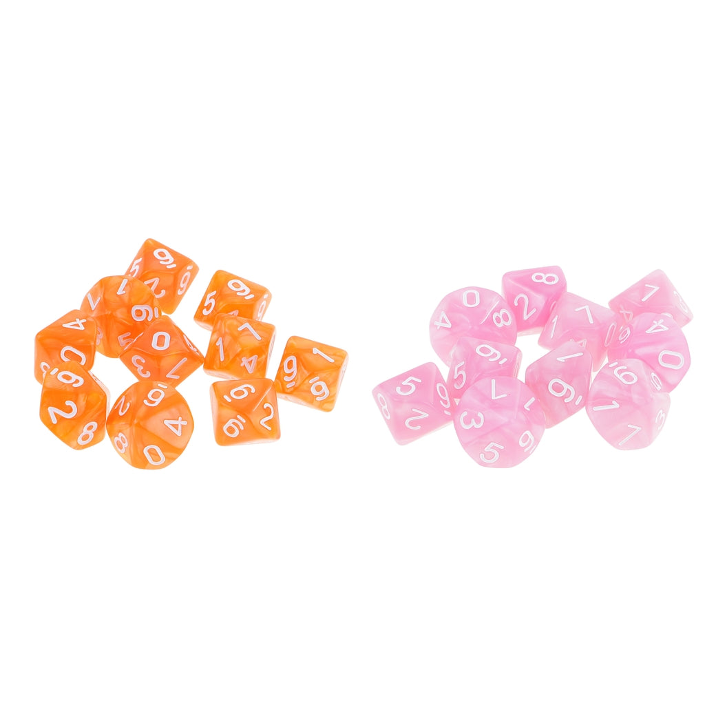 20pcs 10 Sided Dice D10 Polyhedral Dice for Dungeons and Dragons RPG