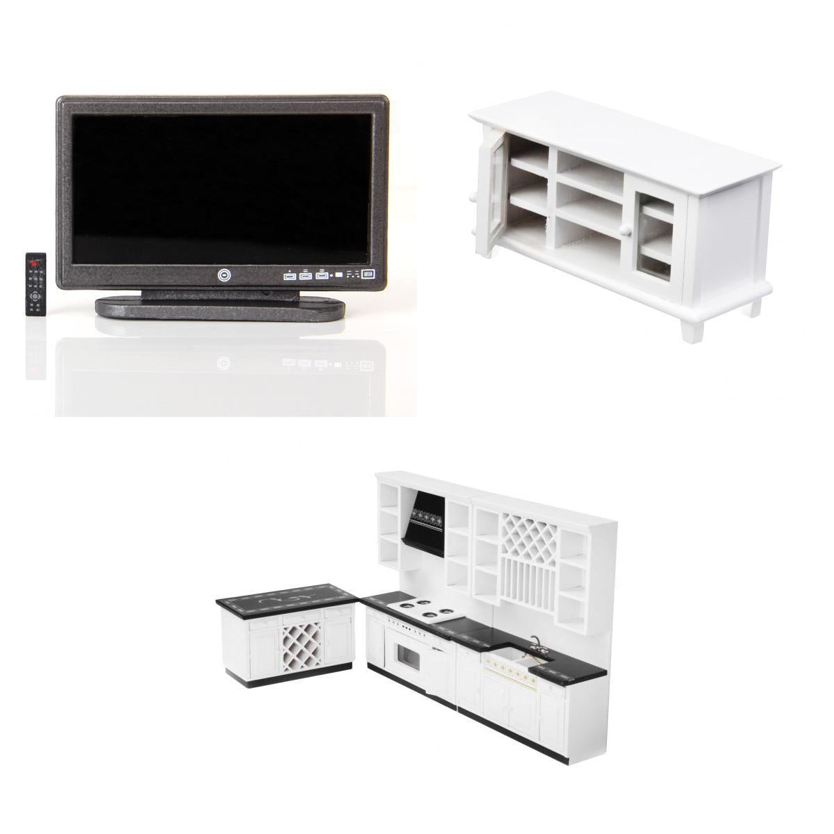 1/12 Dollhouse Miniature Furniture Kitchen Cabinet TV Cabinet Living Room