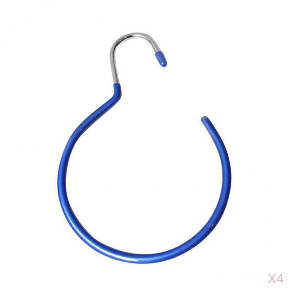4pcs Tie Scarf Tie Clothes Storage Rack Blue