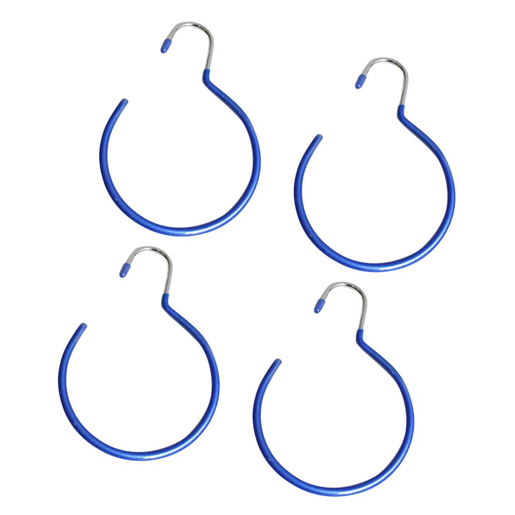 4pcs Tie Scarf Tie Clothes Storage Rack Blue